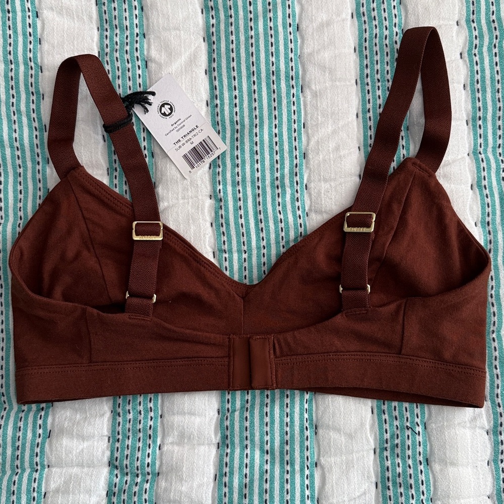 Subset Brown Organic Cotton Triangle Bra Size Medium - Picture 3 of 5